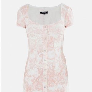DEAL! Missguided Denim pink porcelain print dress